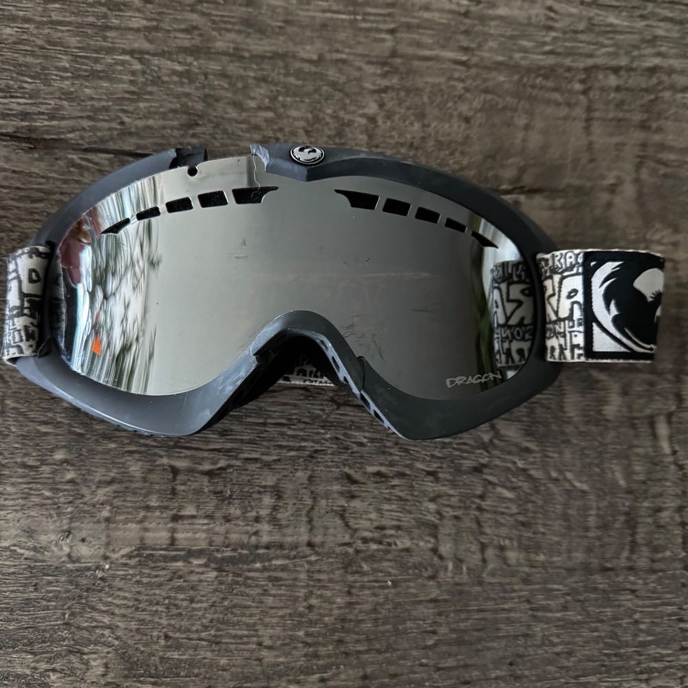 Vintage Dragon Snowboard Goggles Y2K Graphic Strap Ski Parts Repair Broken